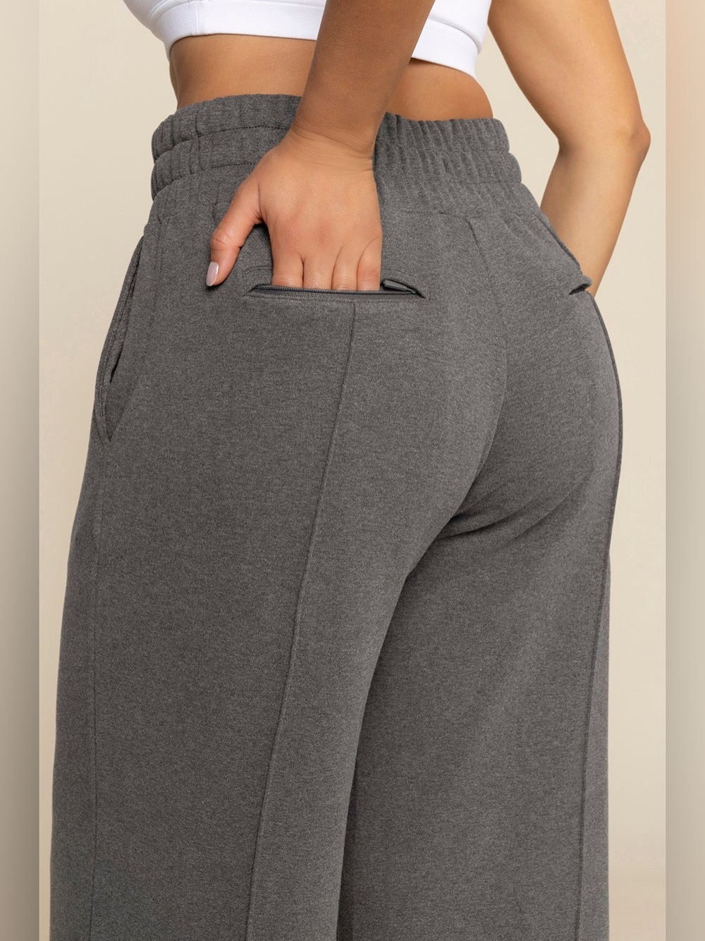 NWT. Popflex. Perfect Plane Pants. Charcoal Heather. Size medium. - Picture 3 of 15